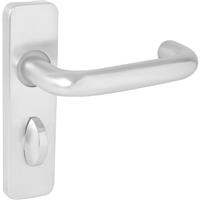 Eclipse Aluminium Round Bar Door Handles Bathroom Satin (Pair) in Silver