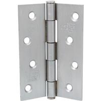 Perry Grade 7 Button Tip Fire Door Hinge 100mm Satin (2 Pack) in Chrome Steel