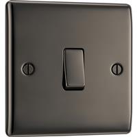 BG Nexus Metal Switch Intermediate 1 Gang (20A 16AX) in Black Nickel Plastic