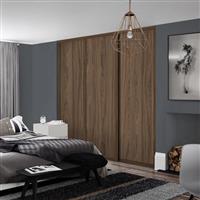 Spacepro Shaker 3 Door Sliding Wardrobe Kit 2136 x 2260mm in Walnut Steel/MFC