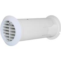 Airvent 100mm Internal Fit Wall Kit With Back Draught Shutter in White ABS