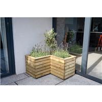 Forest Garden Garden Linear Corner Planter 44 x 80 x 80cm in Natural Timber