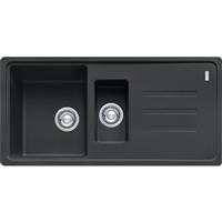Franke Malta Kitchen Sink & Drainer Onyx 1.5 Bowl in Black Granite