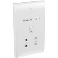 Axiom Low Profile Shaver Socket Dual Voltage in White Plastic