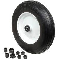 MOVE IT Flat Free Solid Wheelbarrow Wheel 360mm in Black Rubber