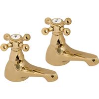 Deva Tudor Taps Bath Pillar (2 Pk) in Gold