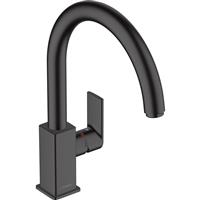 Hansgrohe Vernis Shape M35 Swivel Spout Mono Mixer Kitchen Tap Matt in Black Brass
