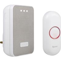 Byron Wireless Mesh Finish Doorbell Set Plug-in in White