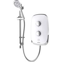 Aqualisa eMOTION Electric Shower 9.5kW in White Stainless Steel