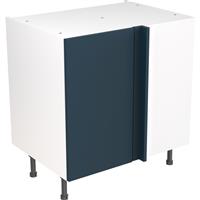 Kitchen Kit Flatpack Slab Kitchen Cabinet Base Blind Corner Unit Ultra Matt 800mm in Indigo Blue MFC