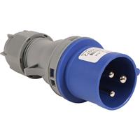 Industrial Connectors IP44 240V Plug 16A in Blue Plastic