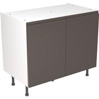 Kitchen Kit Flatpack J-Pull Kitchen Cabinet Base Unit Super Gloss 1000mm in Graphite MFC