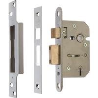 ERA Viscount 5 Lever Mortice Sashlock 64mm Satin in Chrome Steel
