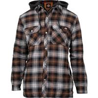 Dickies Men's Fleece Hood Flannel Shirt Jacket in Black