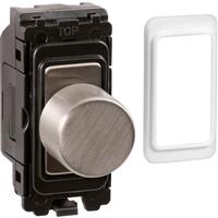 Wessex Electrical Wessex Brushed Stainless Steel Grid Dimmer Switch 5W - 150W LED in Silver