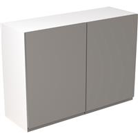 Kitchen Kit Flatpack J-Pull Kitchen Cabinet Wall Unit Super Gloss 1000mm in Dust Grey MFC