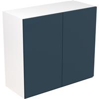 Kitchen Kit Flatpack J-Pull Kitchen Cabinet Wall Unit Ultra Matt 800mm in Indigo Blue MFC