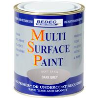 Bedec Multi Surface Paint Satin Dark 750ml in Grey Plastic