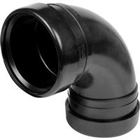 Aquaflow Bend 110mm 92.5deg Double Socket in Black Rubber