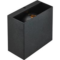 Lutec Gemini Beams Up/Down Wall Light IP54 10W 400lm 3000K in Black Die Cast Alumiunium