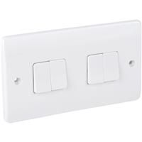 MK Light Switch 4 Gang 2 Way in White Plastic