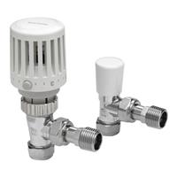 Honeywell Home Valencia Traditional TRV 15mm Angled with Lockshield in White/Chrome Brass