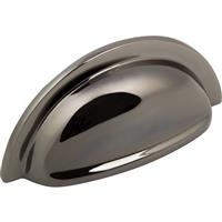 Hafele Polished Nickel Cup Pull Handle 76mm in Black Zinc Alloy