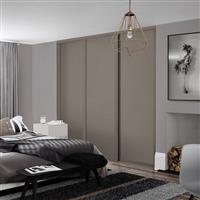 Spacepro Shaker 3 Door Sliding Wardrobe Kit Stone 1680 x 2260mm in Grey Steel/MFC