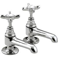 Bristan 1901 Taps Basin Pillar (2 Pk) in Chrome Brass