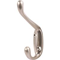 Hat & Coat Hook Satin Nickel in Silver