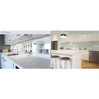 AluSplash Double-Sided Splashback 800 x 900mm in Ice White/Ocean Wave Aluminium