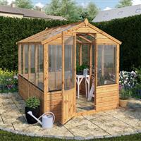 Mercia Traditional Greenhouse 8' x 6' in Brown Timber