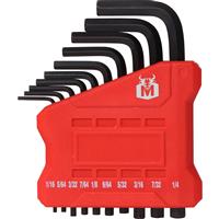 Minotaur Short Arm Hex Key Set Imperial (10 Piece) Chrome Vanadium Steel