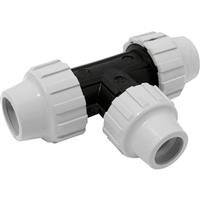 Aquaflow MDPE Reducing Tee 32 x 32 x 25mm in White