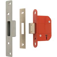 ERA BS 5 Lever Fortress Deadlock Satin 64mm in Chrome Steel