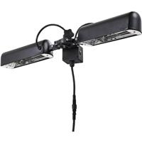 Zink 2 Headed 2 x 800W Parasol Heater 1600W in Black Iron