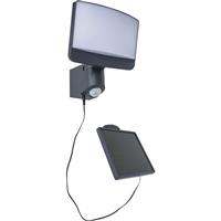 Lutec Sunshine IP44 LED Solar Wall Light 8w 500lm 2200mAh in Dark Grey Plastic