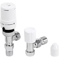 Corgi Controls Corgi Angled TRV & Lockshield 10 & 15mm in White/Chrome Brass
