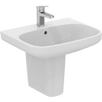 Ideal Standard i. life Basin and Semi-Pedestal 60cm 1 Tap Hole in White Ceramic