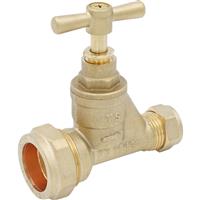 Flume Poly Stopcock 15mm x 25mm in Gold Brass