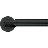 Stanza Milan Lever on Rose Door Handles Oscuro Matt (Pair) in Black