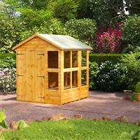 Power Apex Potting Shed 6' x 6' - Double Doors in Natural Timber
