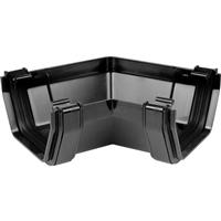 Aquaflow 114mm Square Line Gutter Angle 120deg in Black PVCU