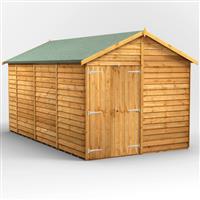 Power Overlap Apex Shed 14' x 8' No Windows in Natural Timber