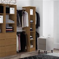 Spacepro 5 Shelves Tower Unit with 1 Hanger Bar Finish 2100 x 450 x 500mm in Oak Steel/MFC