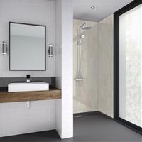 Mermaid Beige Eiger Laminate Shower Wall Panel Square Edged 2420mm x 1200mm in Cream