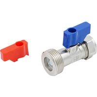 Made4Trade Washing Machine Tap Straight Non Return Valve 15mm x 3/4" in Chrome Brass