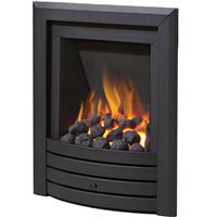 Be Modern Flare Slimline Manual Control Gas Fire 16" Inlet - Fascia in Black Steel