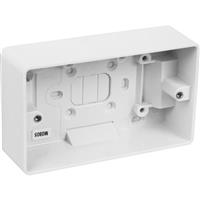 MK Moulded Box 2 Gang 40mm in White Plastic