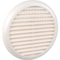 Round Louvre Vent in White Plastic